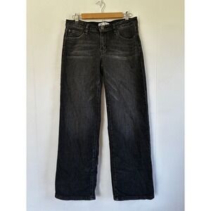 YMI Brittany Low Rise Wide Leg Jeans Faded Black Denim Western Size 7 28 Womens